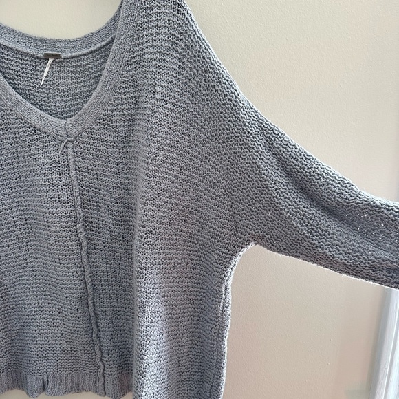 Free People Beach V Neck Oversized Knit Sweater - Picture 4 of 6